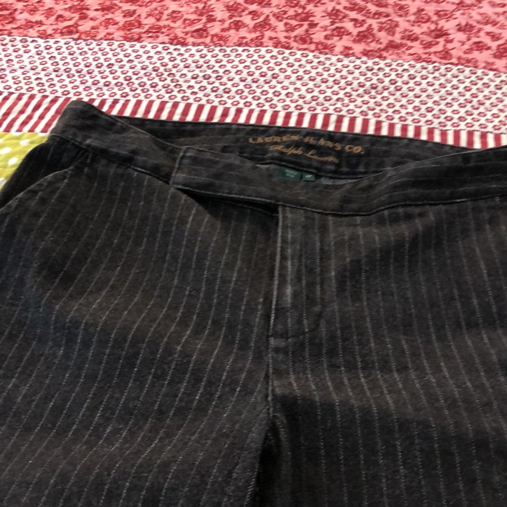 Lauren Ralph Lauren charcoal grey pinstriped denim pant suit,excellent condition - Picture 4 of 5
